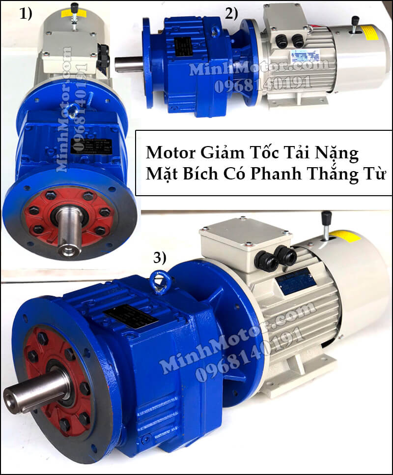 Motor giảm tốc tải nặng mặt bích có thắng từ