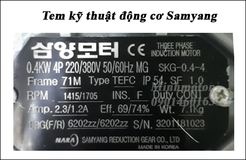 Tem kỹ thuật motor Samyang