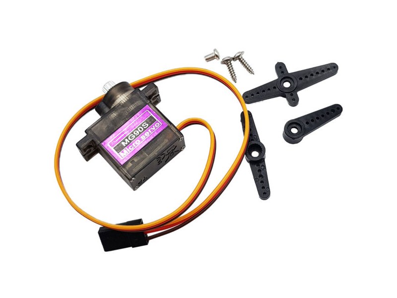 Động cơ RC servo micro MG90S b&aacute;nh răng kim loại k&egrave;m tay đ&ograve;n v&agrave; v&iacute;t
