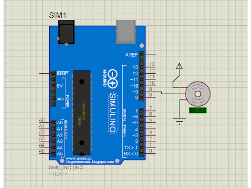 M&ocirc; phỏng điều khiển động cơ servo bằng Arduino Uno ch&acirc;n 9 trong Proteus