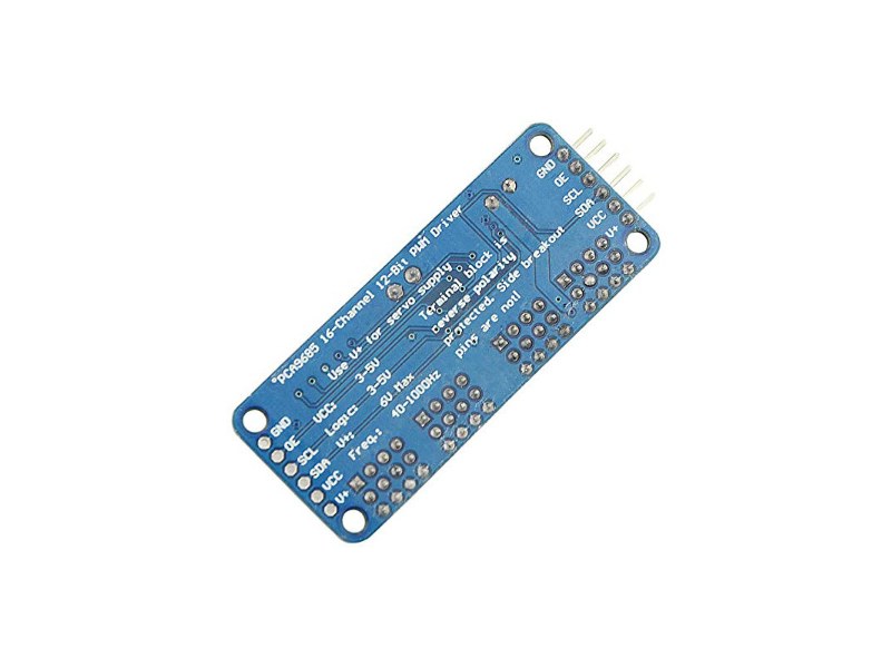 Mặt sau module PCA9685 điều khiển RC servo bằng PWM ghi dải tần 40&ndash;1000 Hz