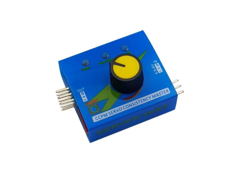 Servo tester điều khiển động cơ RC servo bằng n&uacute;m vặn với ba chế độ chỉnh tay, về giữa v&agrave; tự qu&eacute;t