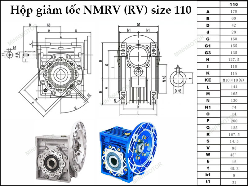 Hộp số Motovario NMRV110