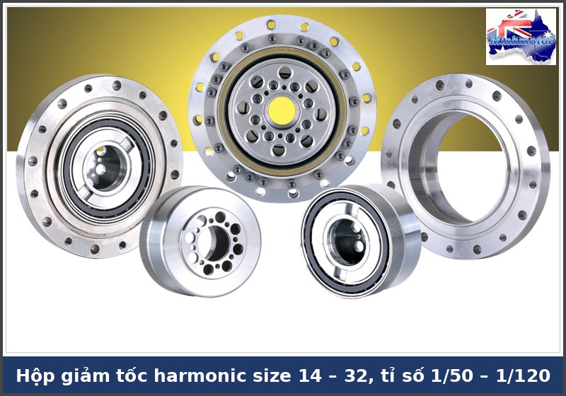 Hộp số harmonic size 14 đến 32 tỉ số 1/50 đến 1/120