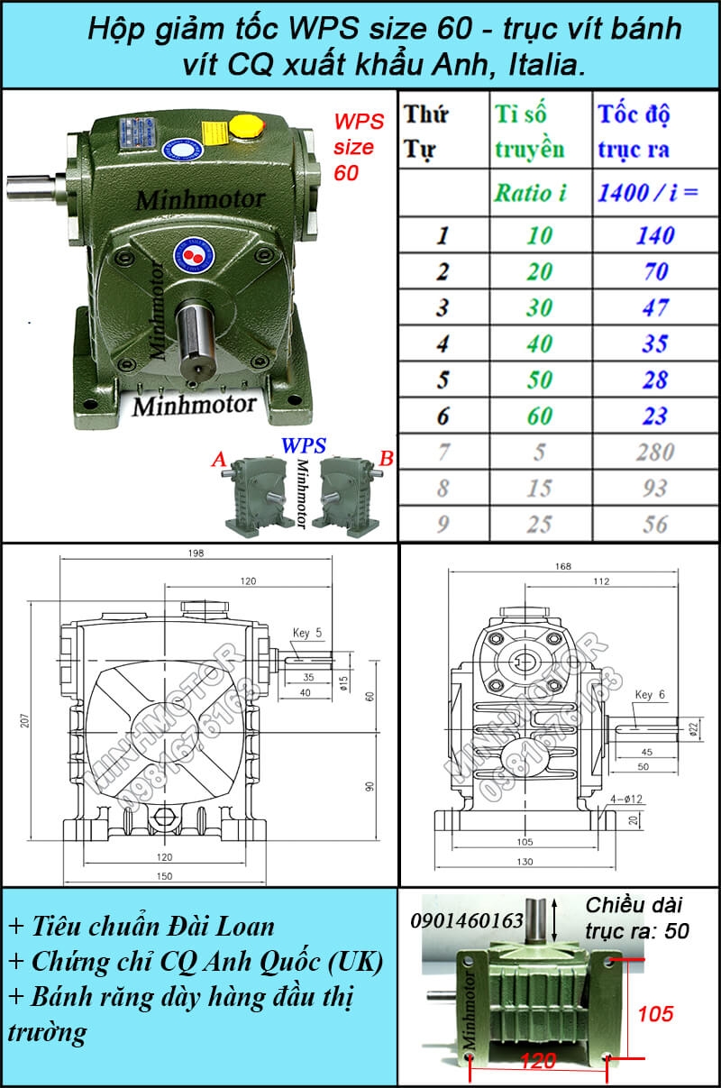hộp số WPS size 60