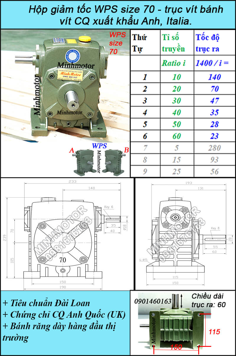 Hộp số WPS 70