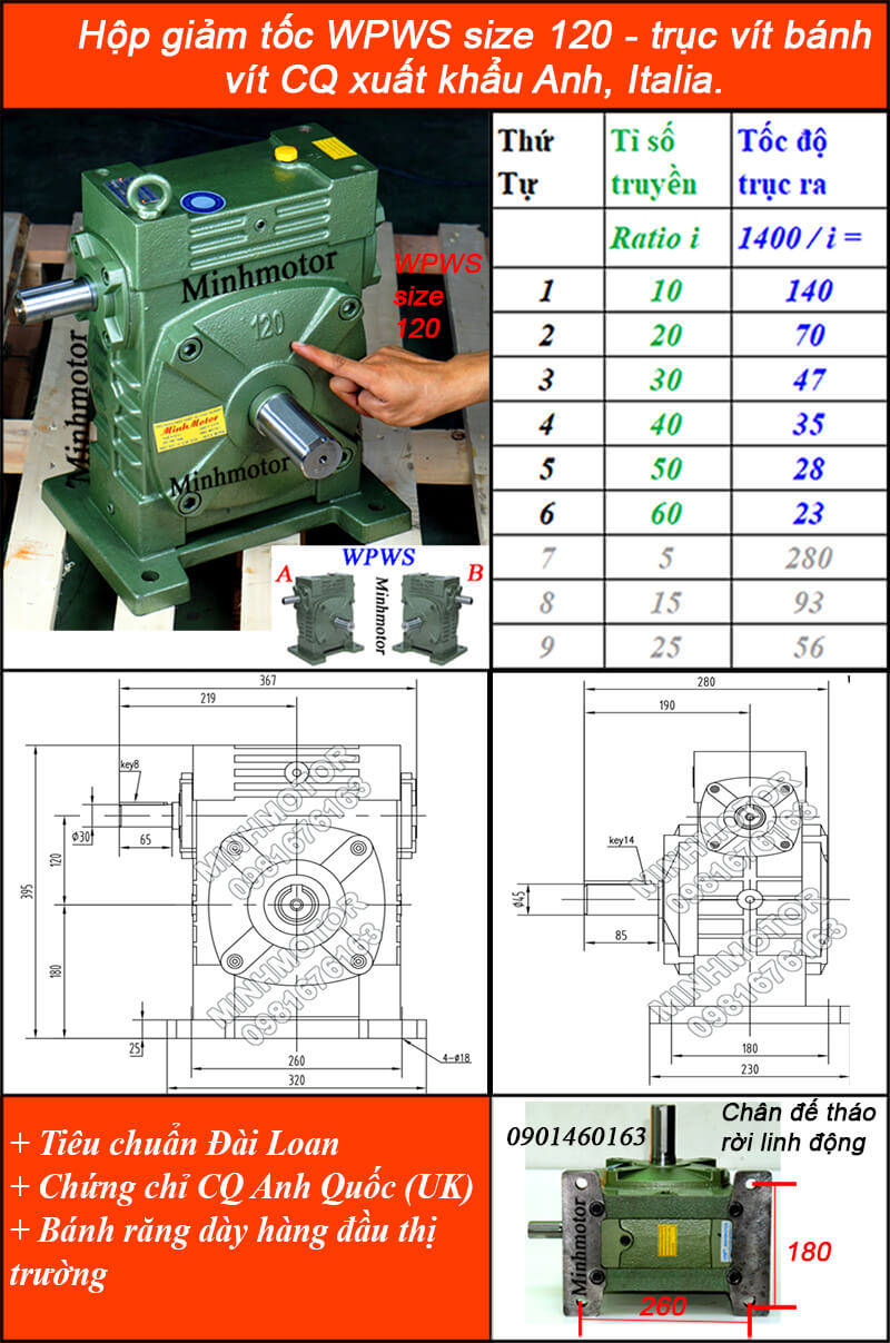 Hộp số WPWS size 120