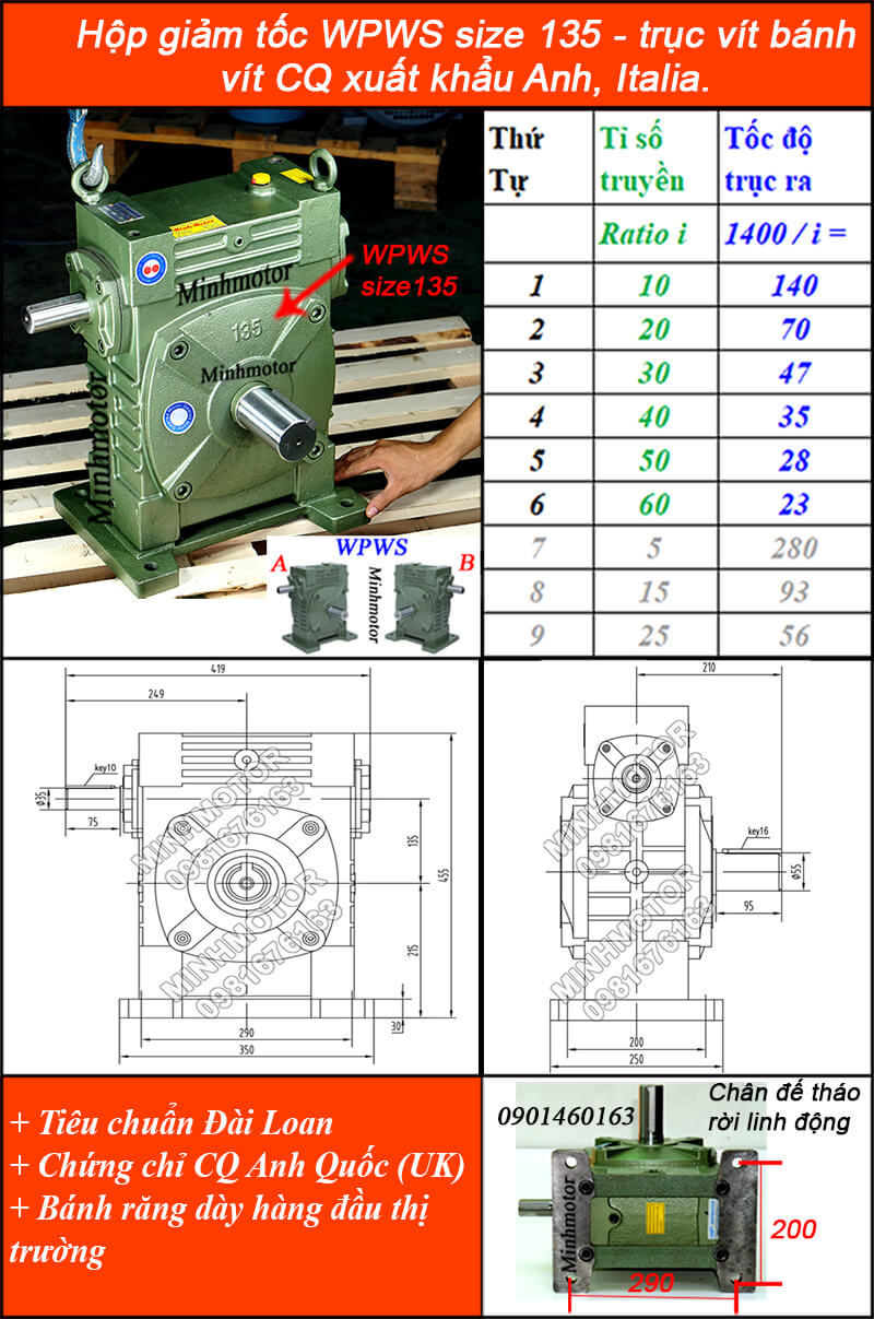 Hộp số WPWS size 135