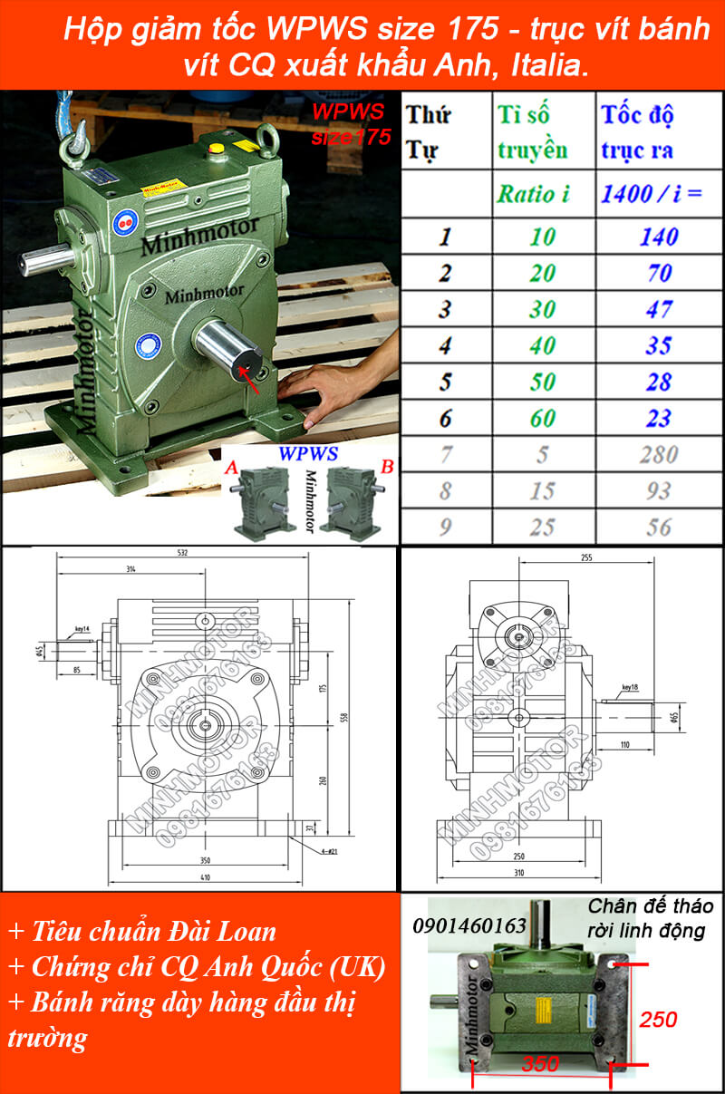 Hộp số WPWS size 175