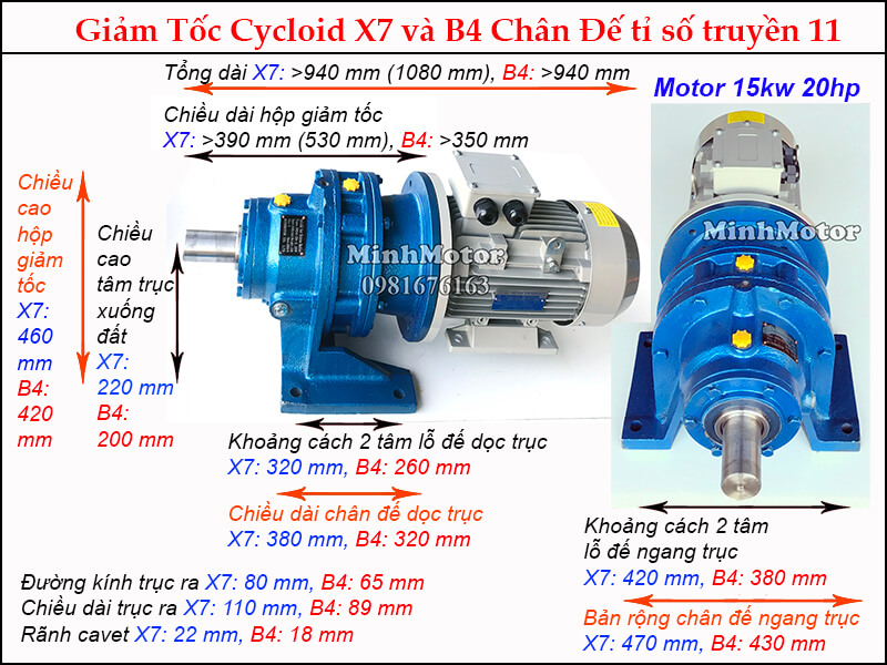 Bản vẽ động cơ giảm tốc cycloid 20HP 15kw ratio 11