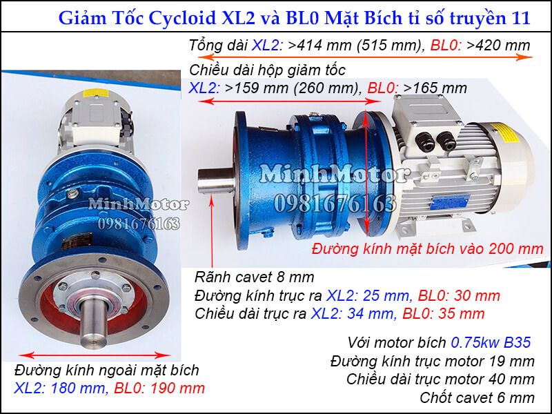 Bản vẽ động cơ giảm tốc cycloid 1HP 0.75kw ratio 11