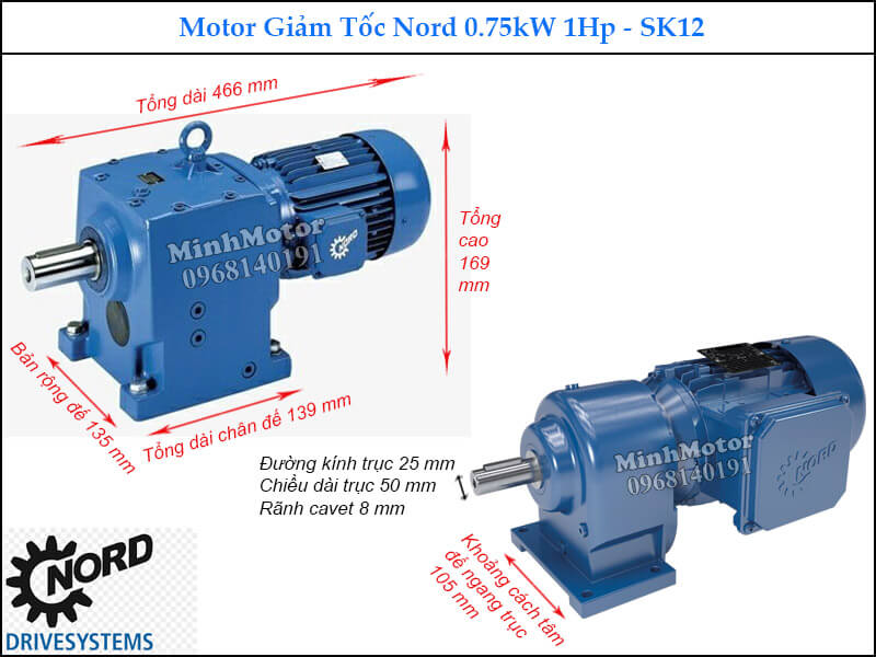Hộp giảm tốc Nord SK12 0.75Kw 1Hp