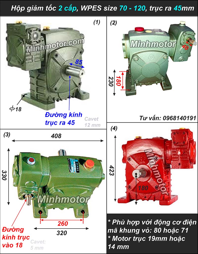 Hộp giảm tốc WPES size 70 - 120