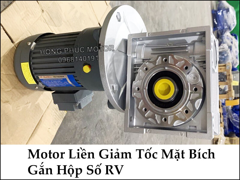 motor hộp giảm tốc liền mặt bích gắn hộp số RV size 90