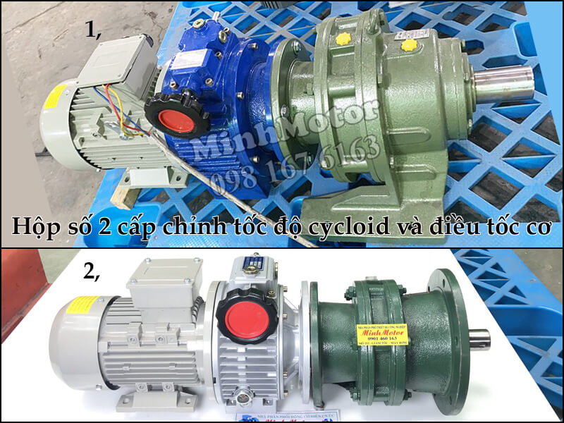 hộp số 2 cấp chỉnh tốc dộ cycoid và điều tốc cơ