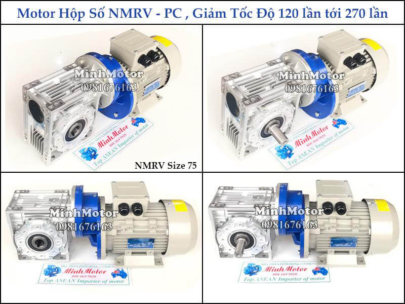 hộp giảm tốc 2 cấp nmrv gắn hộp giảm tốc tăng cường pc